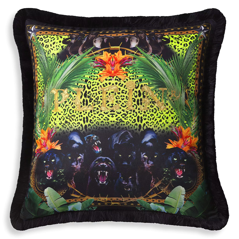 Подушка Philipp Plein Cushion Silk Jungle 50 x 50 Черный Мульти Подушка Philipp Plein Cushion Silk Jungle 50 x 50 Черный Мульти в Липецке | Loft Concept