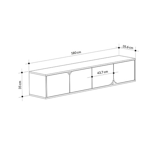 ТВ-тумба подвесная цвета древесины с 4-мя темно-серыми дверцами SPARK TV STAND OAK ANTHRACITE ТВ-тумба подвесная цвета древесины с 4-мя темно-серыми дверцами SPARK TV STAND OAK ANTHRACITE в Липецке