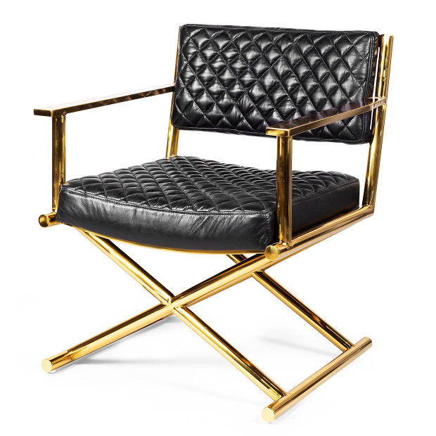 Кресло кожаное Director gold and black Черный Золотой Кресло кожаное Director gold and black Черный Золотой в Липецке | Loft Concept