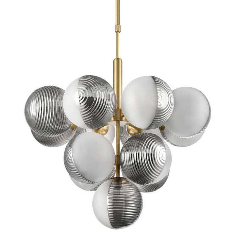Люстра Ademar Chandelier 13 plafond Золотой Белый Серый Люстра Ademar Chandelier 13 plafond Золотой Белый Серый в Липецке | Loft Concept