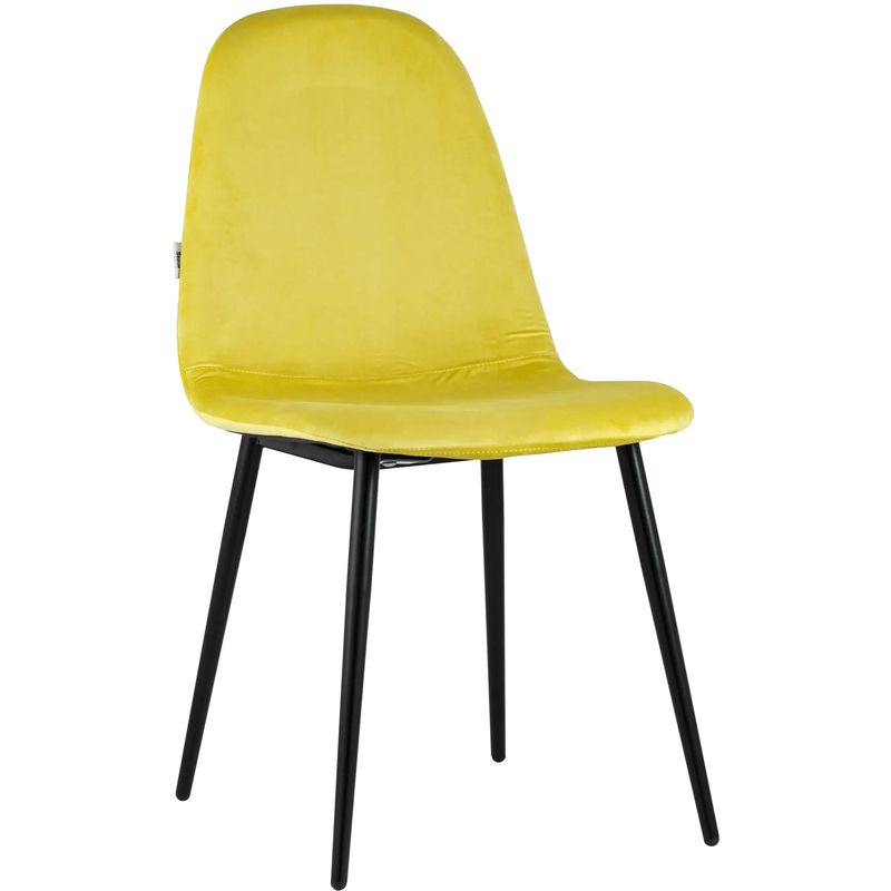 Стул Archie Chair Черные ножки Желтый Велюр Желтый Черный Стул Archie Chair Черные ножки Желтый Велюр Желтый Черный в Липецке | Loft Concept