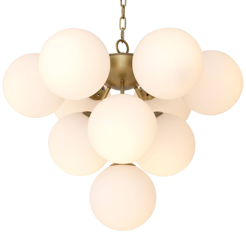 Люстра Eichholtz Chandelier Icaro Латунь Античная полированная Белый Люстра Eichholtz Chandelier Icaro Латунь Античная полированная Белый в Липецке | Loft Concept