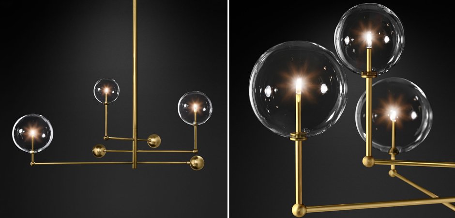 Подвесной светильник Globe Mobile 3 brass Подвесной светильник Globe Mobile 3 brass - Loft-Concept в Липецке