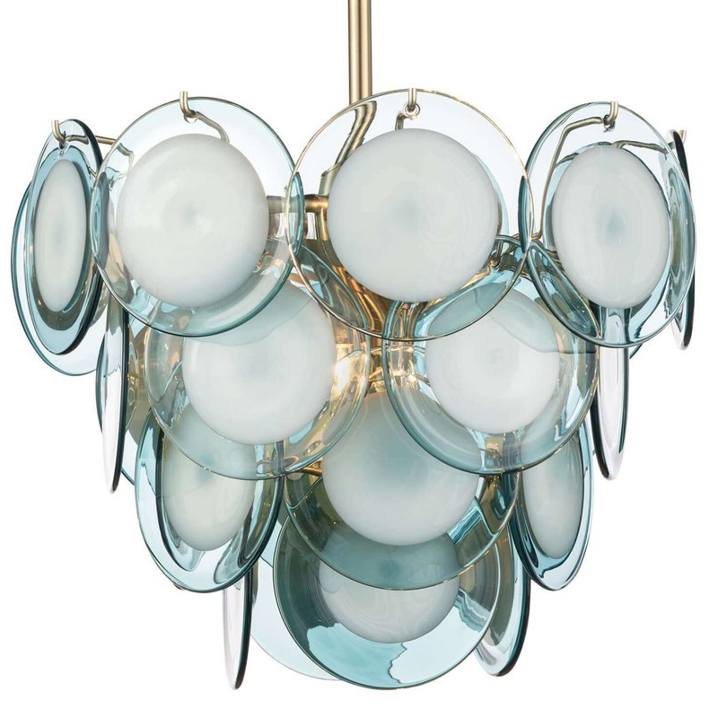 Люстра Ife Aqua Glass Chandelier Золотой Светло-голубой Люстра Ife Aqua Glass Chandelier Золотой Светло-голубой в Липецке | Loft Concept