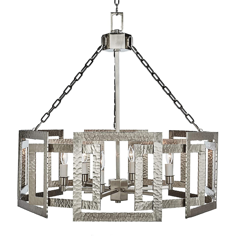 Люстра Textured Cage Pendant Lamp Silver Chandelier Серебряный Люстра Textured Cage Pendant Lamp Silver Chandelier Серебряный в Липецке | Loft Concept