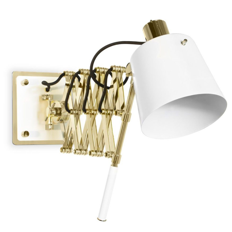Бра PASTORIUS WALL LAMP White Белый Глянцевое золото Бра PASTORIUS WALL LAMP White Белый Глянцевое золото в Липецке | Loft Concept