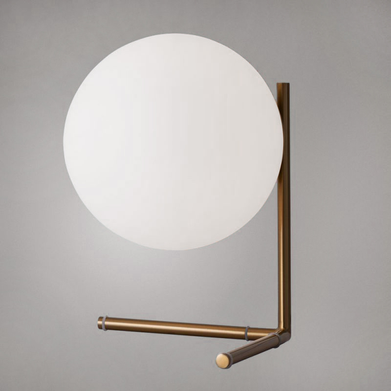 Настольная лампа IC Lighting Flos Table brass Латунь Прозрачный белый Настольная лампа IC Lighting Flos Table brass Латунь Прозрачный белый в Липецке | Loft Concept