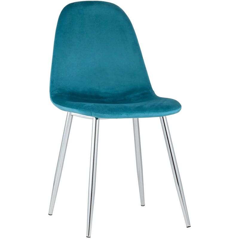 Стул Archie Chair Темно-Бирюзовый Велюр Хромированные ножки Бирюзовый Серебряный Стул Archie Chair Темно-Бирюзовый Велюр Хромированные ножки Бирюзовый Серебряный в Липецке | Loft Concept
