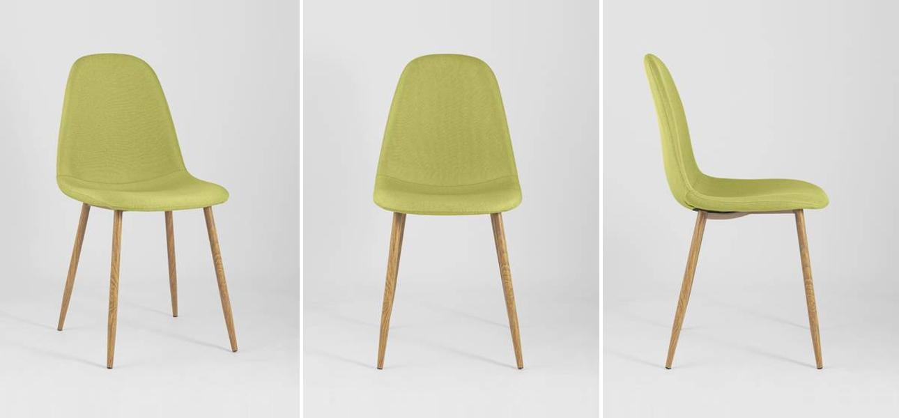 Стул Archie Chair Ткань Рогожка Лайм - фото