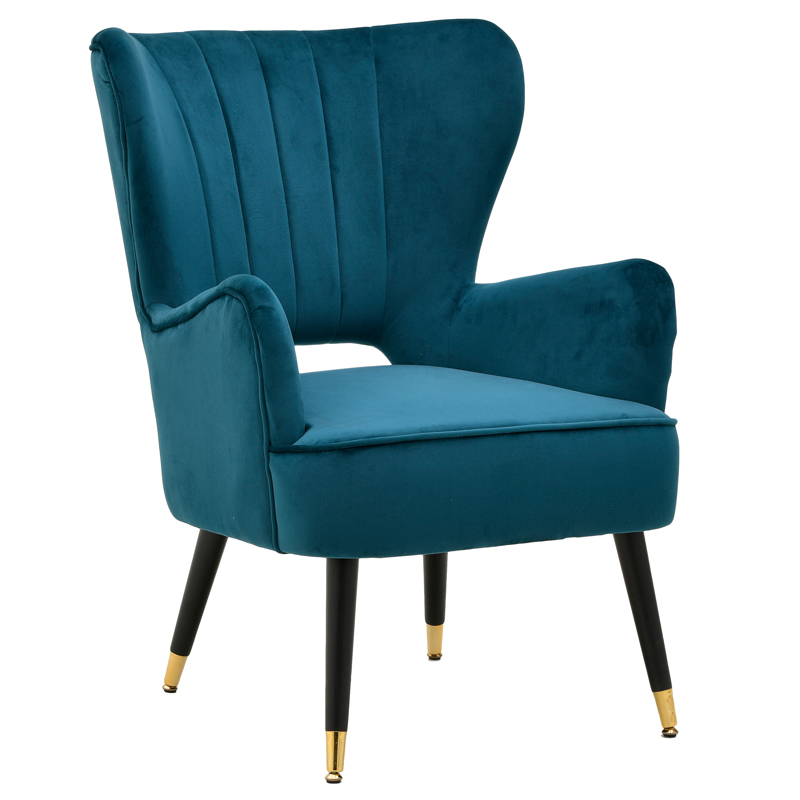 Кресло Drummond Armchairs Blue Морская синь Черный Кресло Drummond Armchairs Blue Морская синь Черный в Липецке | Loft Concept