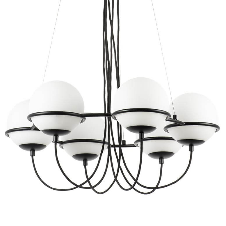 Люстра Melissa Chandelier Black 6 Белый Черный Люстра Melissa Chandelier Black 6 Белый Черный в Липецке | Loft Concept