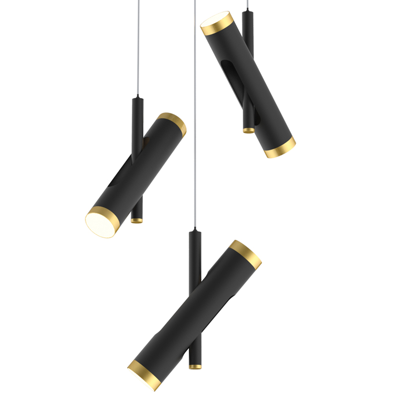 Люстра Rainer Chandelier Trio black Черный Золотой Люстра Rainer Chandelier Trio black Черный Золотой в Липецке | Loft Concept