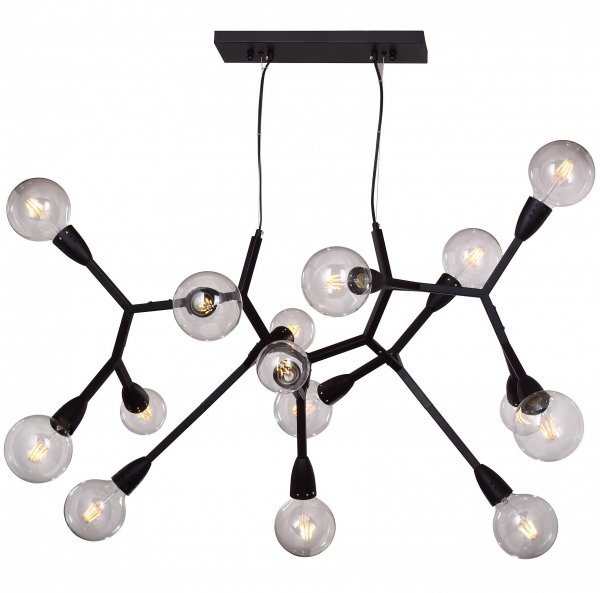 Люстра Polygon Chandelier 15 Black Черный Люстра Polygon Chandelier 15 Black Черный в Липецке | Loft Concept