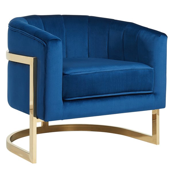 Кресло Accent Velvet chair Золотой Синий Кресло Accent Velvet chair Золотой Синий в Липецке | Loft Concept