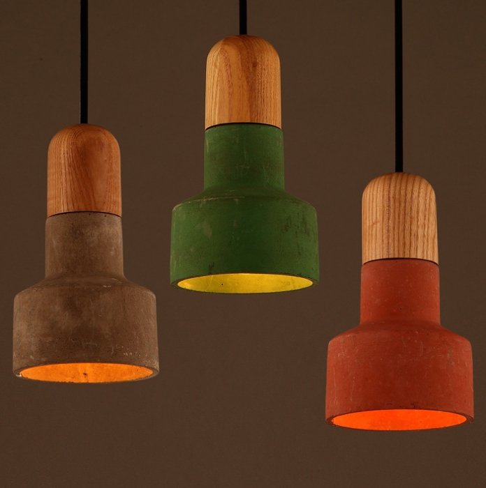 Подвесной светильник Art Concrete Wooden Cope Подвесной светильник Art Concrete Wooden Cope в Липецке | Loft Concept