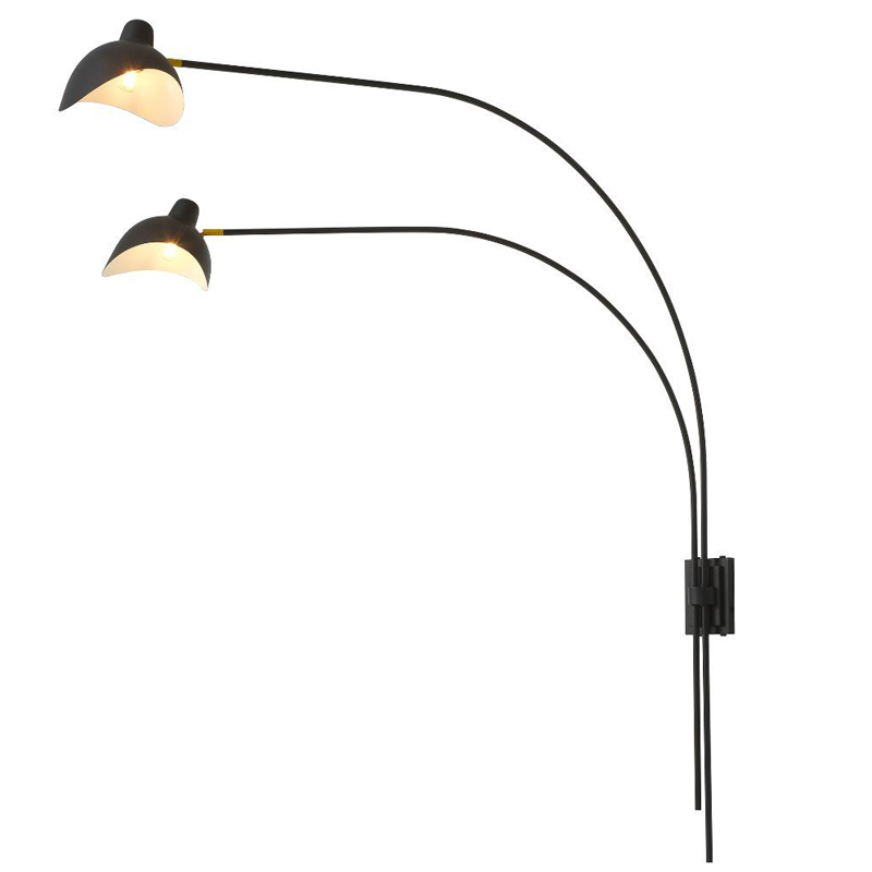Бра Eichholtz Wall Lamp Mitch Black Черный Латунь Античная полированная Бра Eichholtz Wall Lamp Mitch Black Черный Латунь Античная полированная в Липецке | Loft Concept