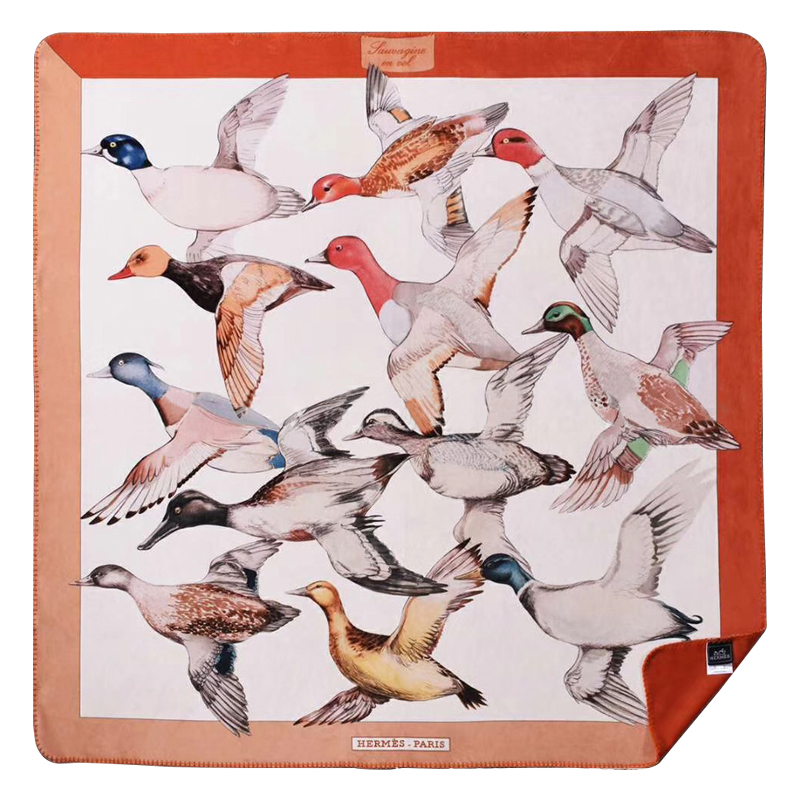 Плед Hermes Wild Ducks Plaid Мульти Оранжевый Бежевый Плед Hermes Wild Ducks Plaid Мульти Оранжевый Бежевый в Липецке | Loft Concept