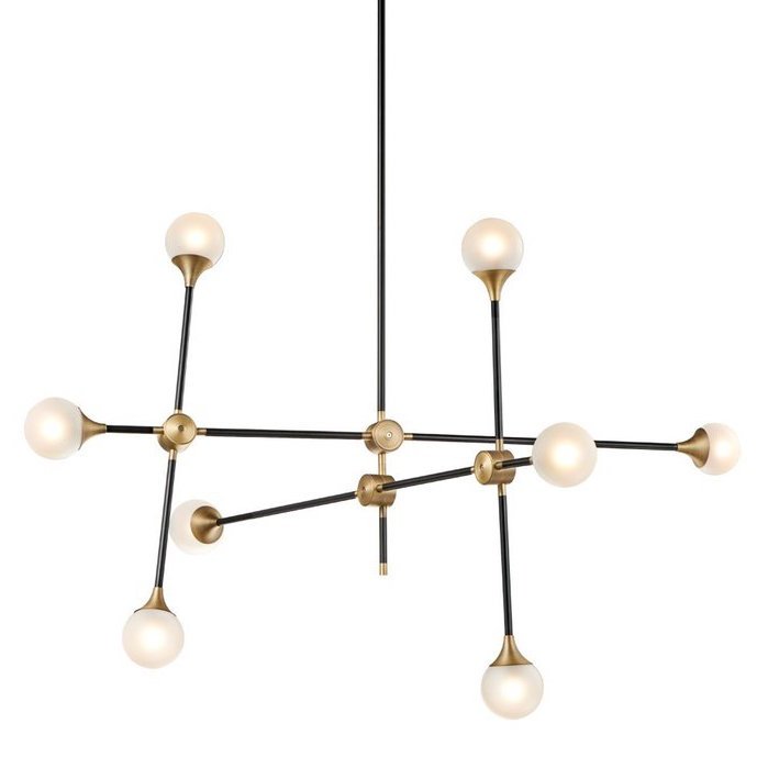 Люстра Baton Chandelier Large Черный Белый Латунь Люстра Baton Chandelier Large Черный Белый Латунь в Липецке | Loft Concept