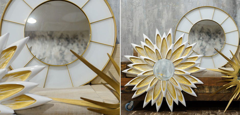 Зеркало Sectors Circle Mirror white Зеркало Sectors Circle Mirror white - Loft-Concept в Липецке