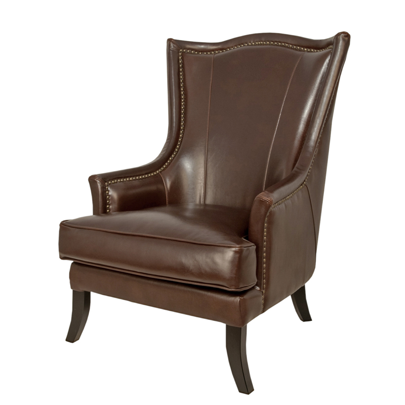 Кресло Gregoir Armchair натуральная кожа Коричневый Кресло Gregoir Armchair натуральная кожа Коричневый в Липецке | Loft Concept