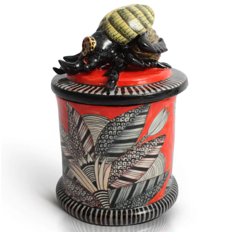 Сосуд с Крышкой красный Dung Beetle Candle Of Hope Красный Серый Сосуд с Крышкой красный Dung Beetle Candle Of Hope Красный Серый в Липецке | Loft Concept