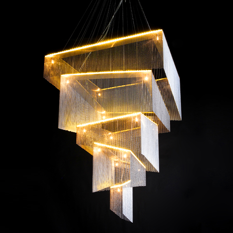 Люстра Золотые цепочки Willowlamp Geometric Storm Gold Золотой Люстра Золотые цепочки Willowlamp Geometric Storm Gold Золотой в Липецке | Loft Concept