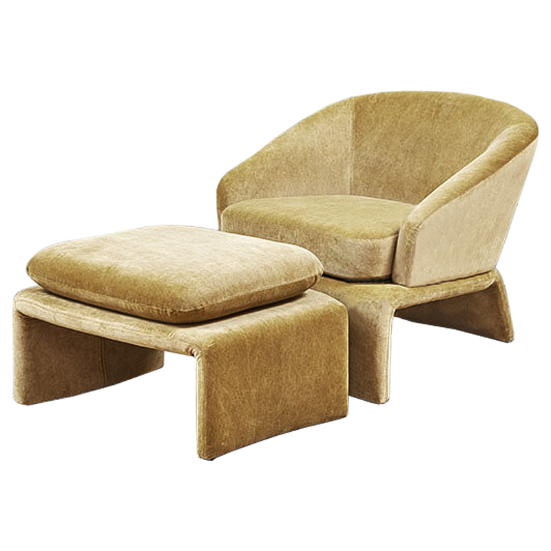 Кресло и пуф Connor Armchair Песочный в Липецке | Loft Concept 