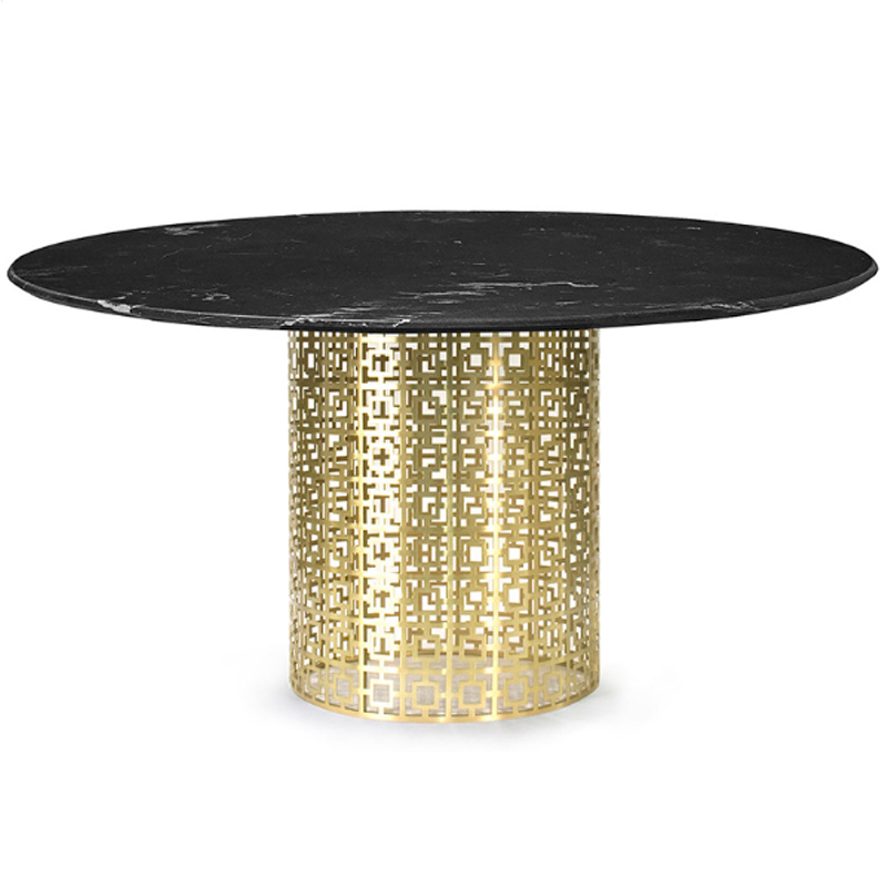 Обеденный стол Jonathan Adler Nixon Dining Table Черная столешница мрамор Золотой Черный Мрамор Nero Обеденный стол Jonathan Adler Nixon Dining Table Черная столешница мрамор Золотой Черный Мрамор Nero в Липецке | Loft Concept