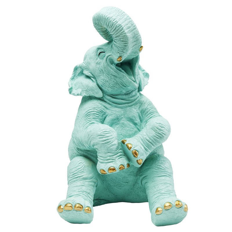 Статуэтка Funny Animals Elephant Голубой Золотой Статуэтка Funny Animals Elephant Голубой Золотой в Липецке | Loft Concept