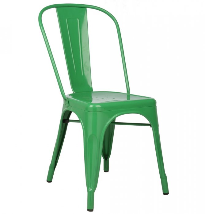 Кухонный стул Tolix Chair Оранжевый Нержавеющая сталь Черный Салатовый Красный Зеленый Желтый Голубой Белый в Липецке | Loft Concept 