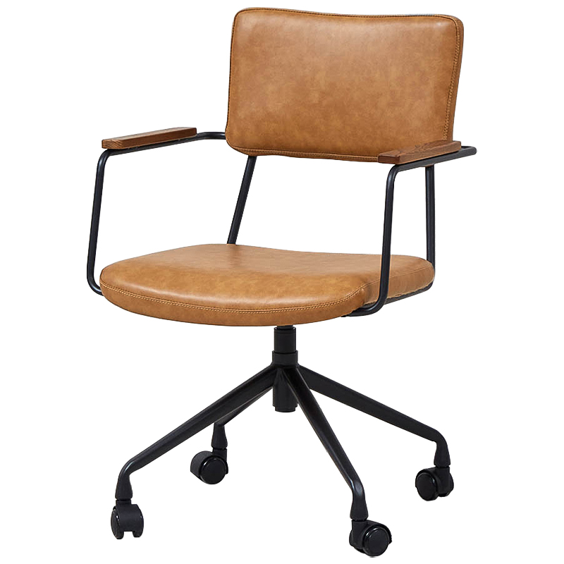 Кресло на колесах Ryan Loft Chair Коричневый Черный Кресло на колесах Ryan Loft Chair Коричневый Черный в Липецке | Loft Concept