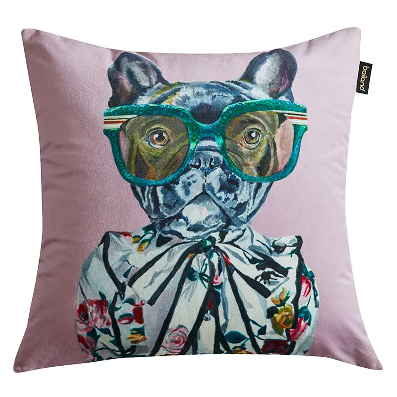 Декоративная подушка Стиль Gucci Dog Fashion Animals Cushion Lilac Мульти Сиреневый Декоративная подушка Стиль Gucci Dog Fashion Animals Cushion Lilac Мульти Сиреневый в Липецке | Loft Concept