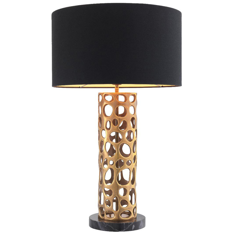 Настольная лампа Eichholtz Table Lamp Dix Brass Черный Винтажная латунь Черный Мрамор Nero Золотой Настольная лампа Eichholtz Table Lamp Dix Brass Черный Винтажная латунь Черный Мрамор Nero Золотой в Липецке | Loft Concept