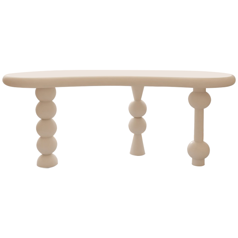 Рабочий стол Zane Unique Shape Desk Бежевый Рабочий стол Zane Unique Shape Desk Бежевый в Липецке | Loft Concept