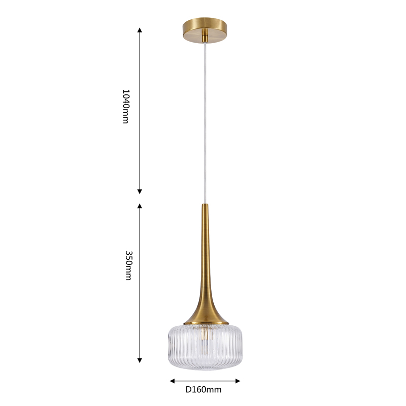 Подвесной светильник Blown Glass с прозрачным рельефным плафоном Подвесной светильник Blown Glass с прозрачным рельефным плафоном в Липецке