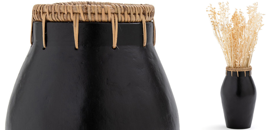 Ваза Ceramic Vase & Rattan D15 Ваза Ceramic Vase & Rattan D15 - Loft-Concept в Липецке
