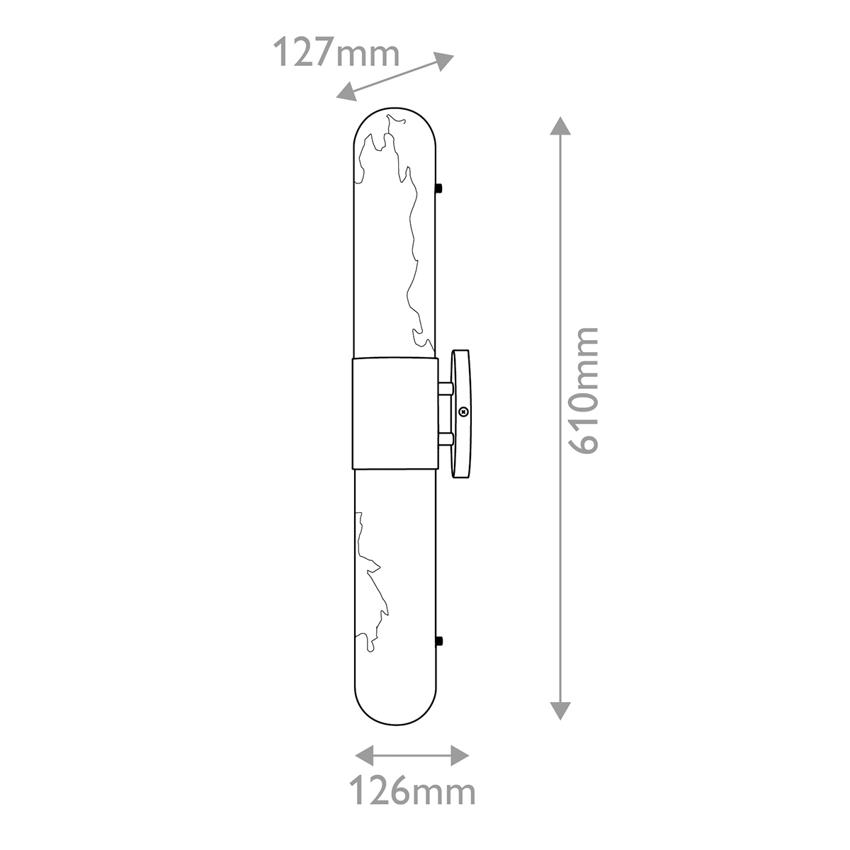 Бра для ванных комнат вертикальное с вытянутым плафоном из алебастра Hinkley в Липецке
