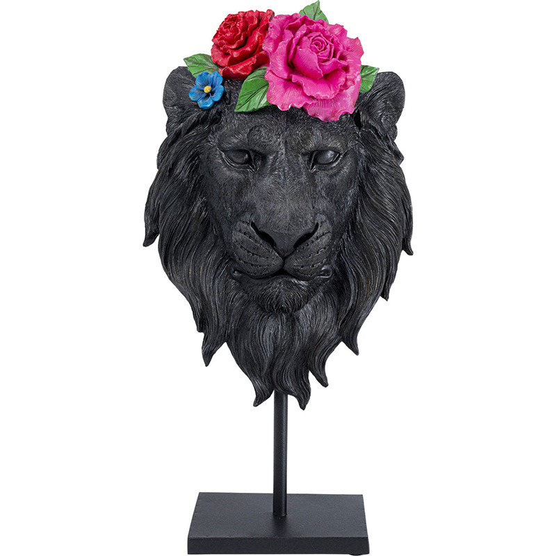 Статуэтка Lion and Flowers Черный Статуэтка Lion and Flowers Черный в Липецке | Loft Concept
