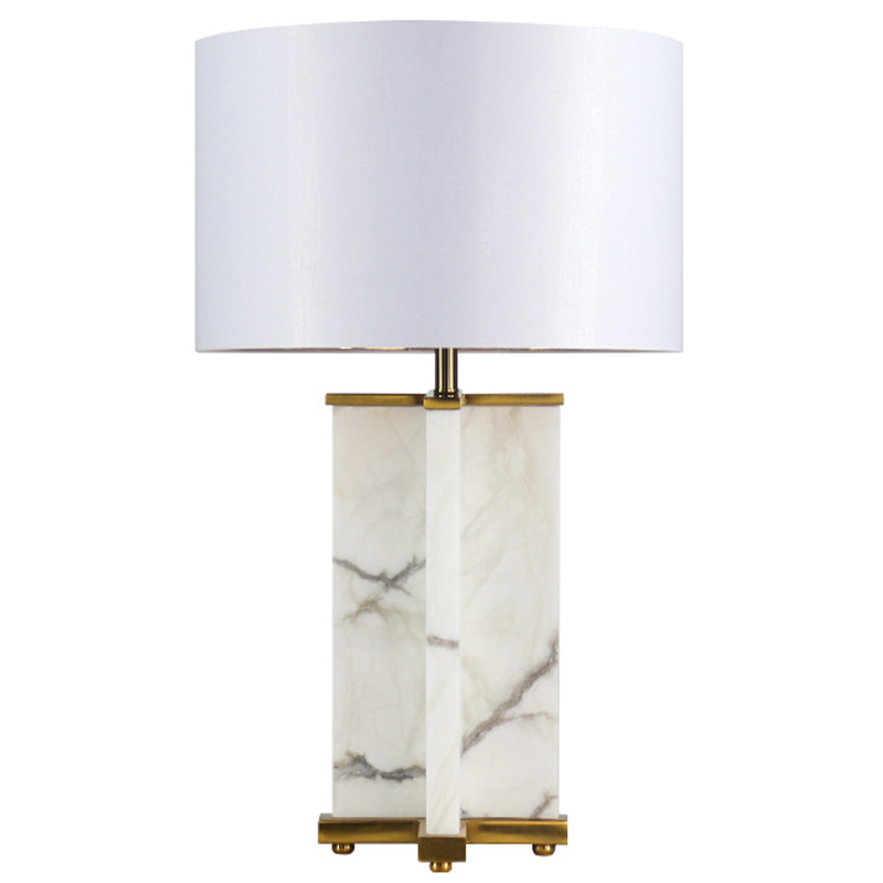 Настольная лампа Cecily Marble Table Lamp Белый Белый Мрамор Bianco Латунь Настольная лампа Cecily Marble Table Lamp Белый Белый Мрамор Bianco Латунь в Липецке | Loft Concept