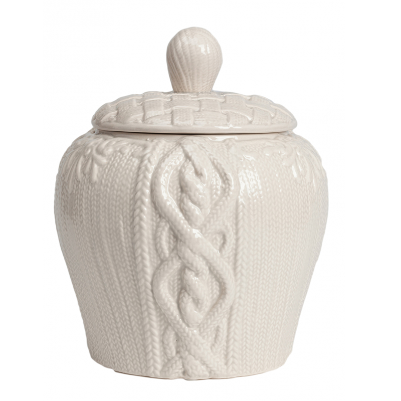 Ваза Knitted Pattern с крышкой Белый Ваза Knitted Pattern с крышкой Белый в Липецке | Loft Concept