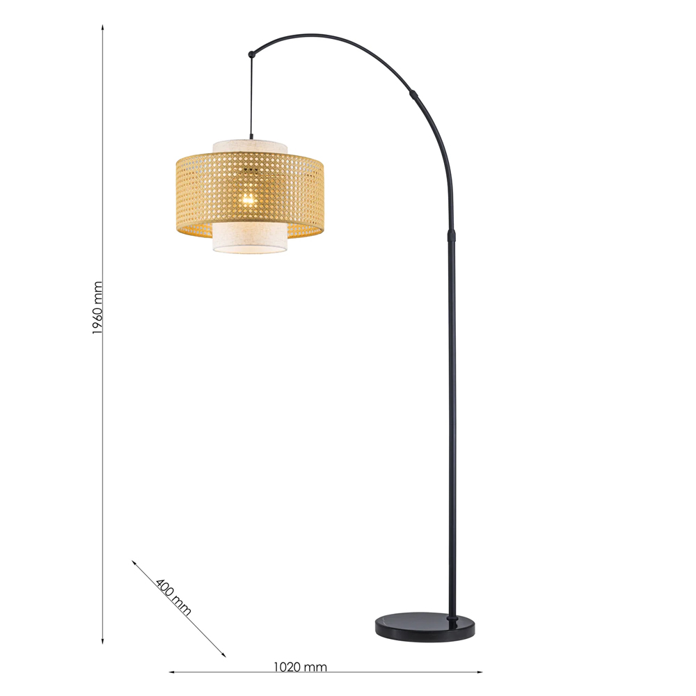 Торшер с декоративным поясом из плетеного бамбука Biuloggicu в Липецке