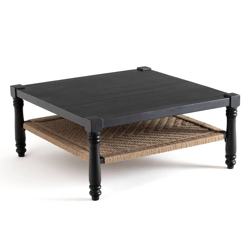 Кофейный стол Didrik Wicker Coffee Table Черный Коричневый Кофейный стол Didrik Wicker Coffee Table Черный Коричневый в Липецке | Loft Concept
