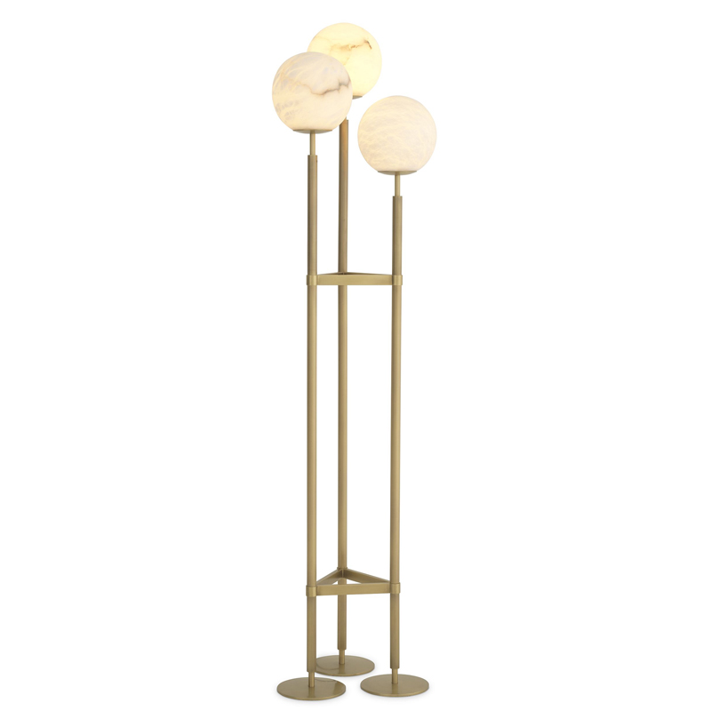Торшер Eichholtz Floor Lamp Fiori Латунь Белый Торшер Eichholtz Floor Lamp Fiori Латунь Белый в Липецке | Loft Concept