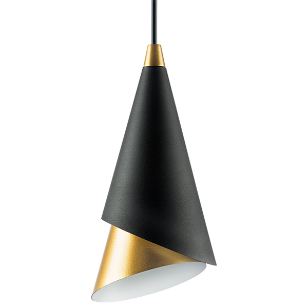Подвесной светильник Lucio Black and Gold One Черный Золотой Подвесной светильник Lucio Black and Gold One Черный Золотой в Липецке | Loft Concept