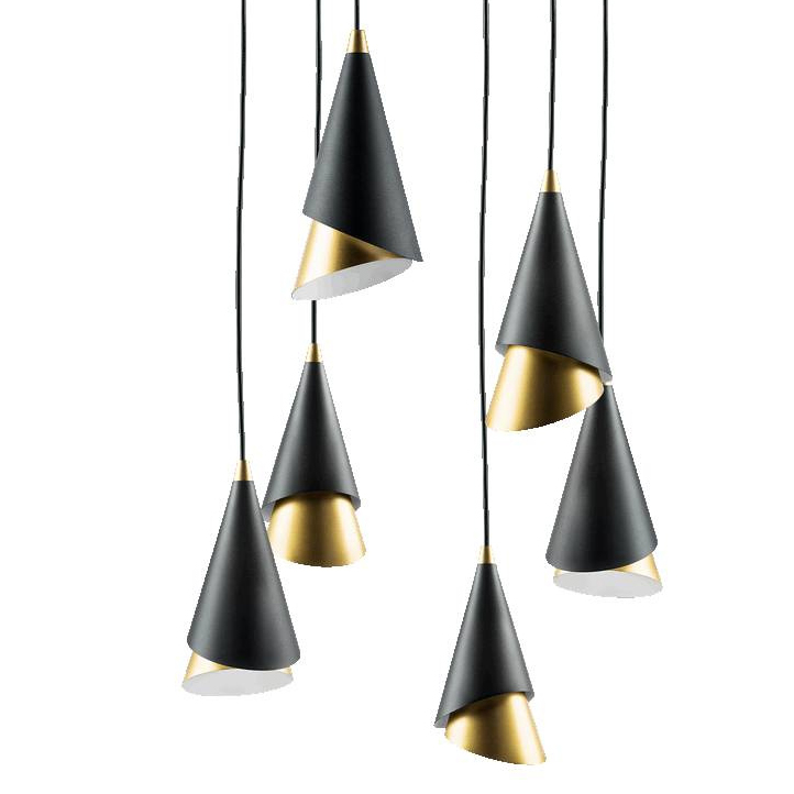 Люстра Lucio Black and Gold 6 Черный Золотой Люстра Lucio Black and Gold 6 Черный Золотой в Липецке | Loft Concept