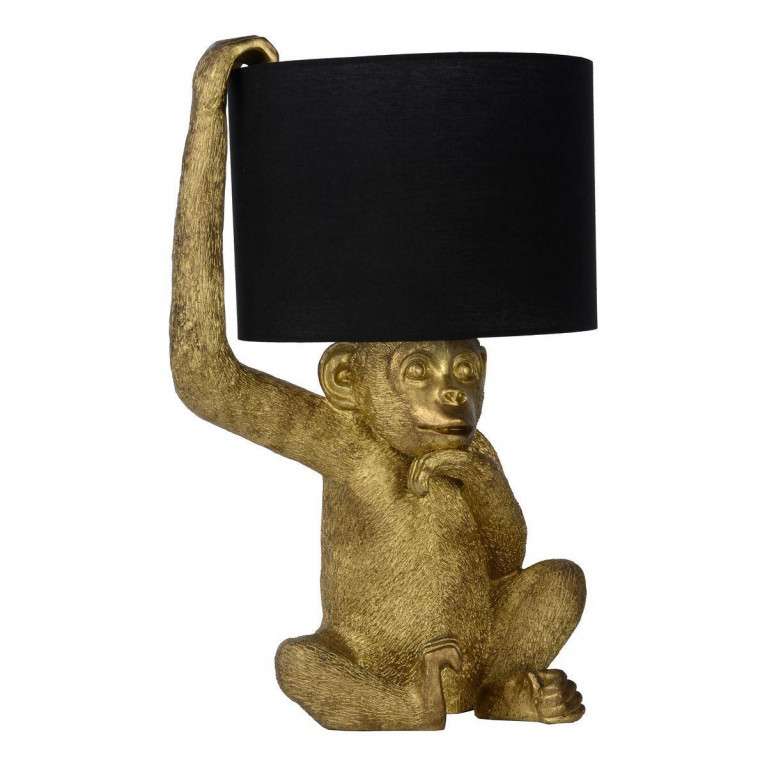 Настольная лампа с Золотой Обезьяной Monkey holding a lampshade Черный Золотой Настольная лампа с Золотой Обезьяной Monkey holding a lampshade Черный Золотой в Липецке | Loft Concept
