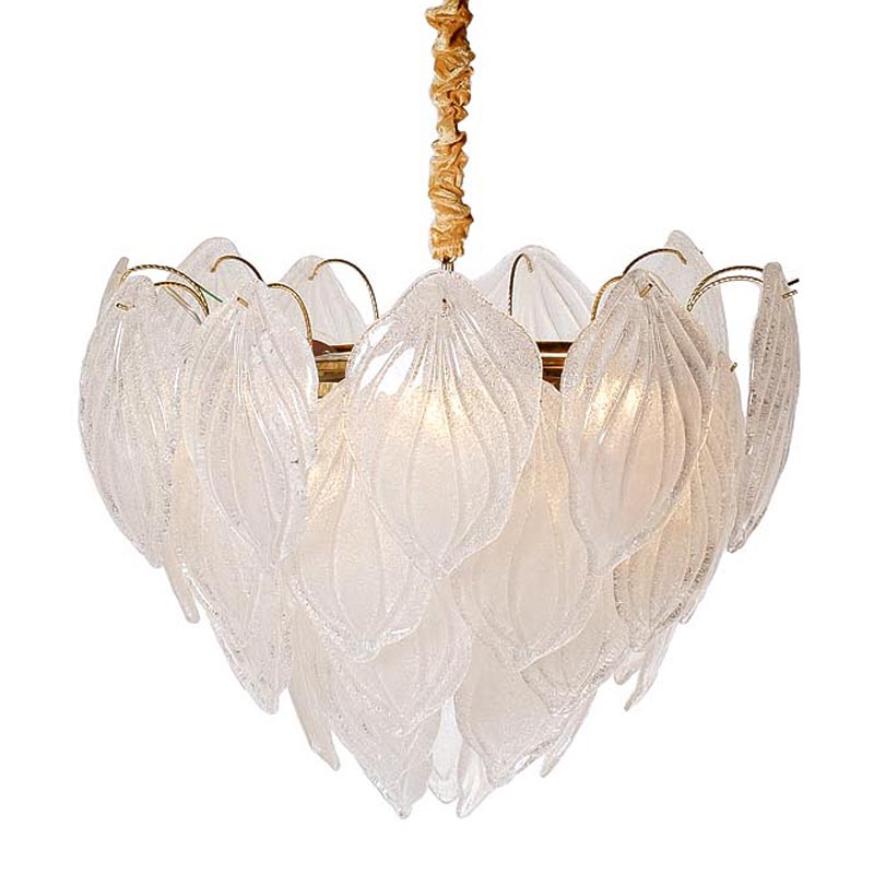 Люстра Textured Glass Chandelier Petal 8 Глянцевое золото в Липецке | Loft Concept 