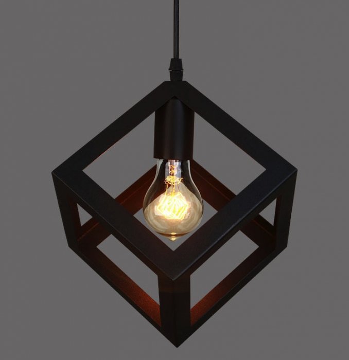 Подвесной светильник Loft Polyedra Cube Черный Подвесной светильник Loft Polyedra Cube Черный в Липецке | Loft Concept