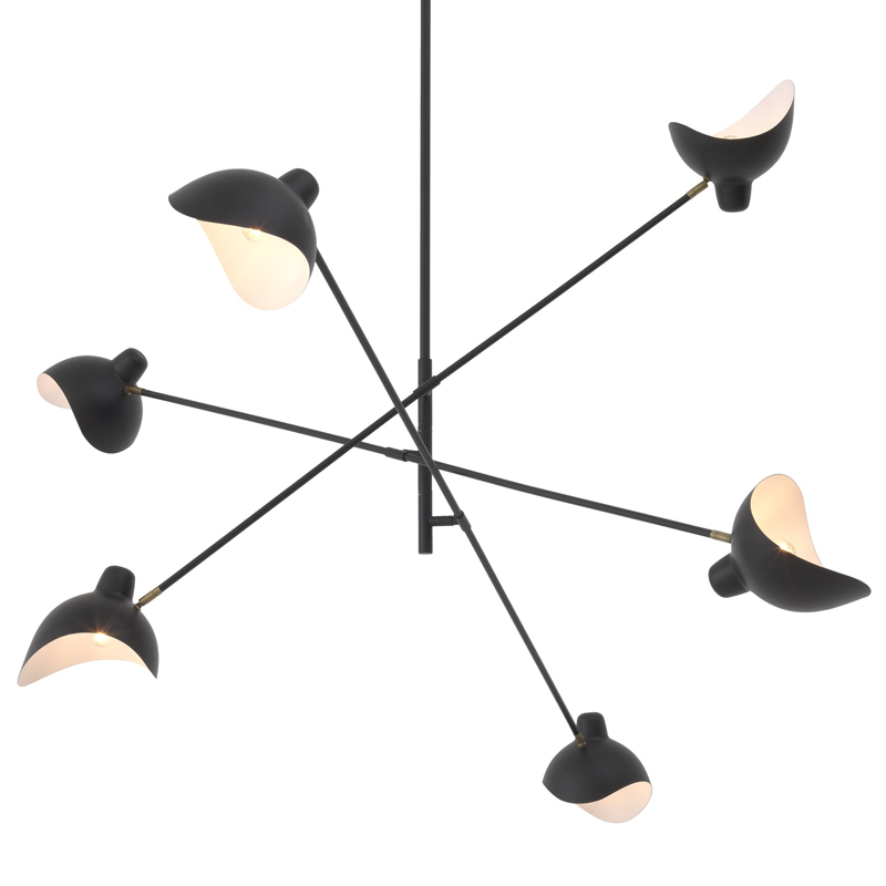 Люстра Eichholtz Chandelier Meryll Black Латунь Античная полированная Черный Люстра Eichholtz Chandelier Meryll Black Латунь Античная полированная Черный в Липецке | Loft Concept