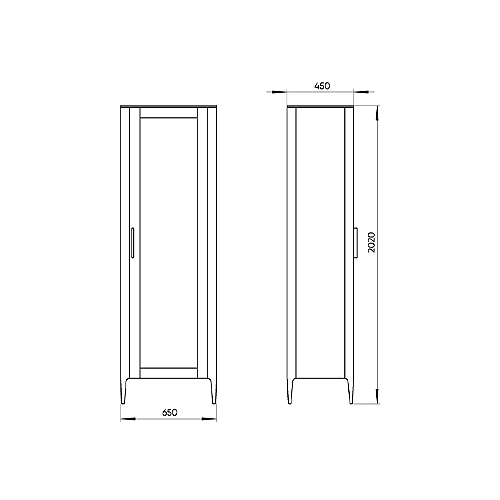 Витрина серая со стеклянной дверью с 4-мя полками и 2-мя ящиками Type  в Липецке